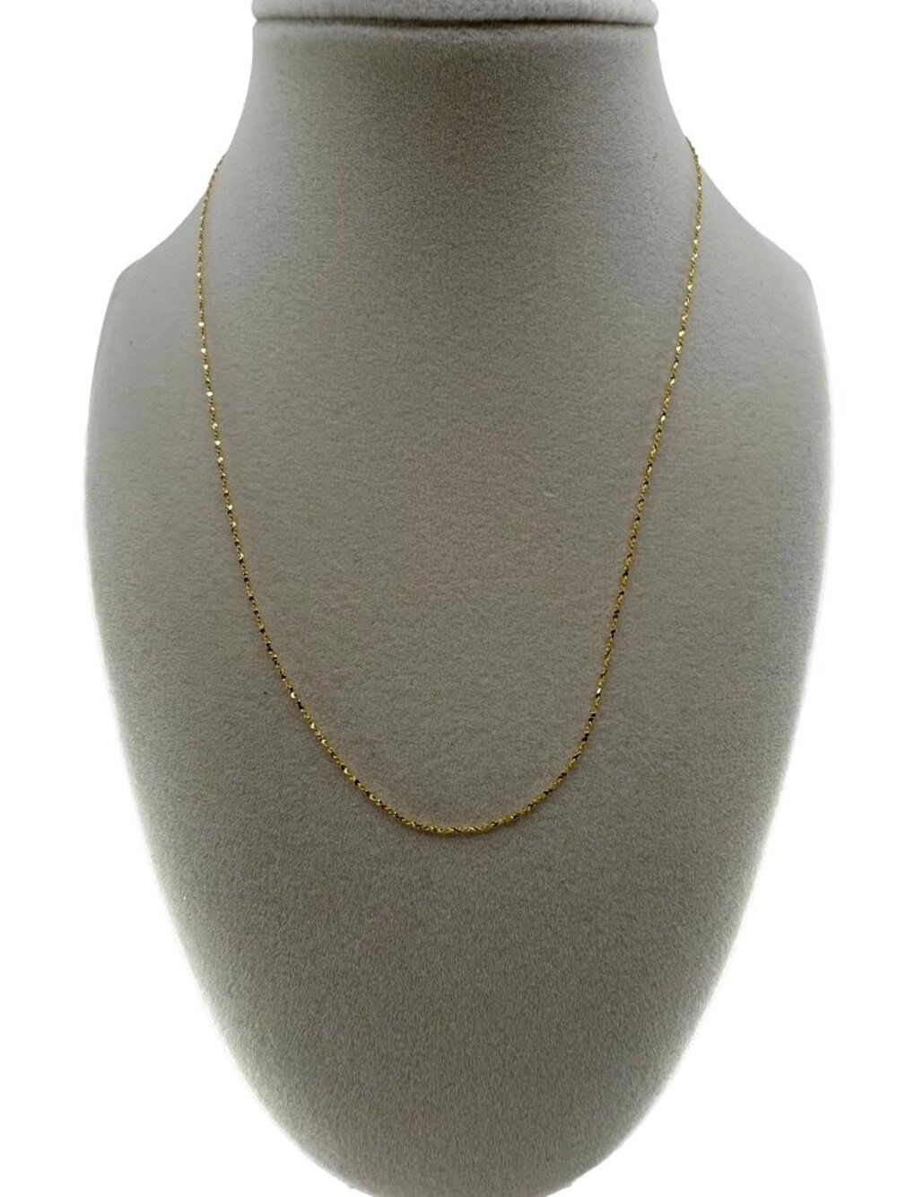 925 Silver 18K Gold Plated Sparkle Starlight Chain Necklace 40+5cm 1.19g
